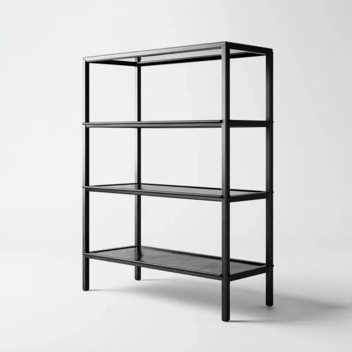 Regał metalowy czarny ze stali 80 x 35 x 160 cm, 4 półki