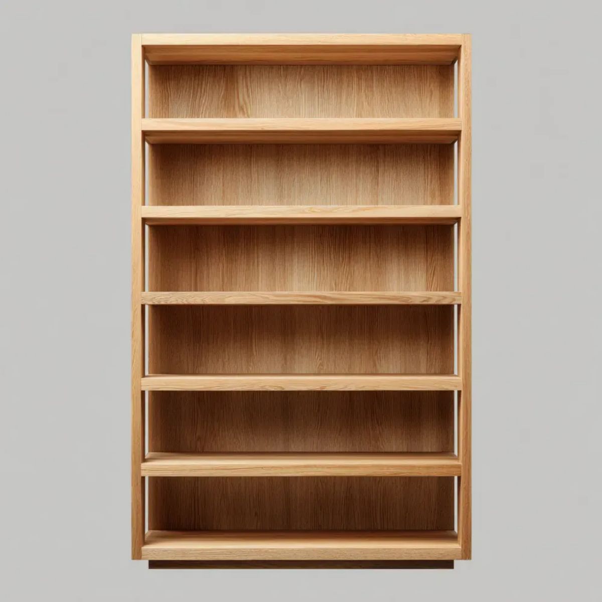 Drewniany regał biblioteczny w kolorze naturalnego dębu, 80 × 30 × 180 cm, 6 poziomów