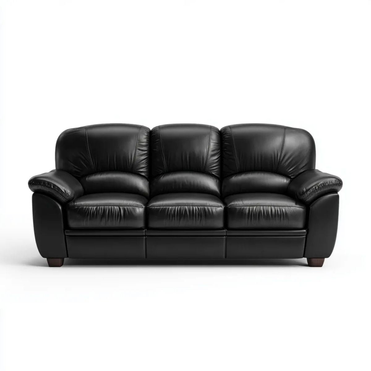 Trzyosobowa sofa z tapicerką PU czarna 210 x 90 x 92 cm