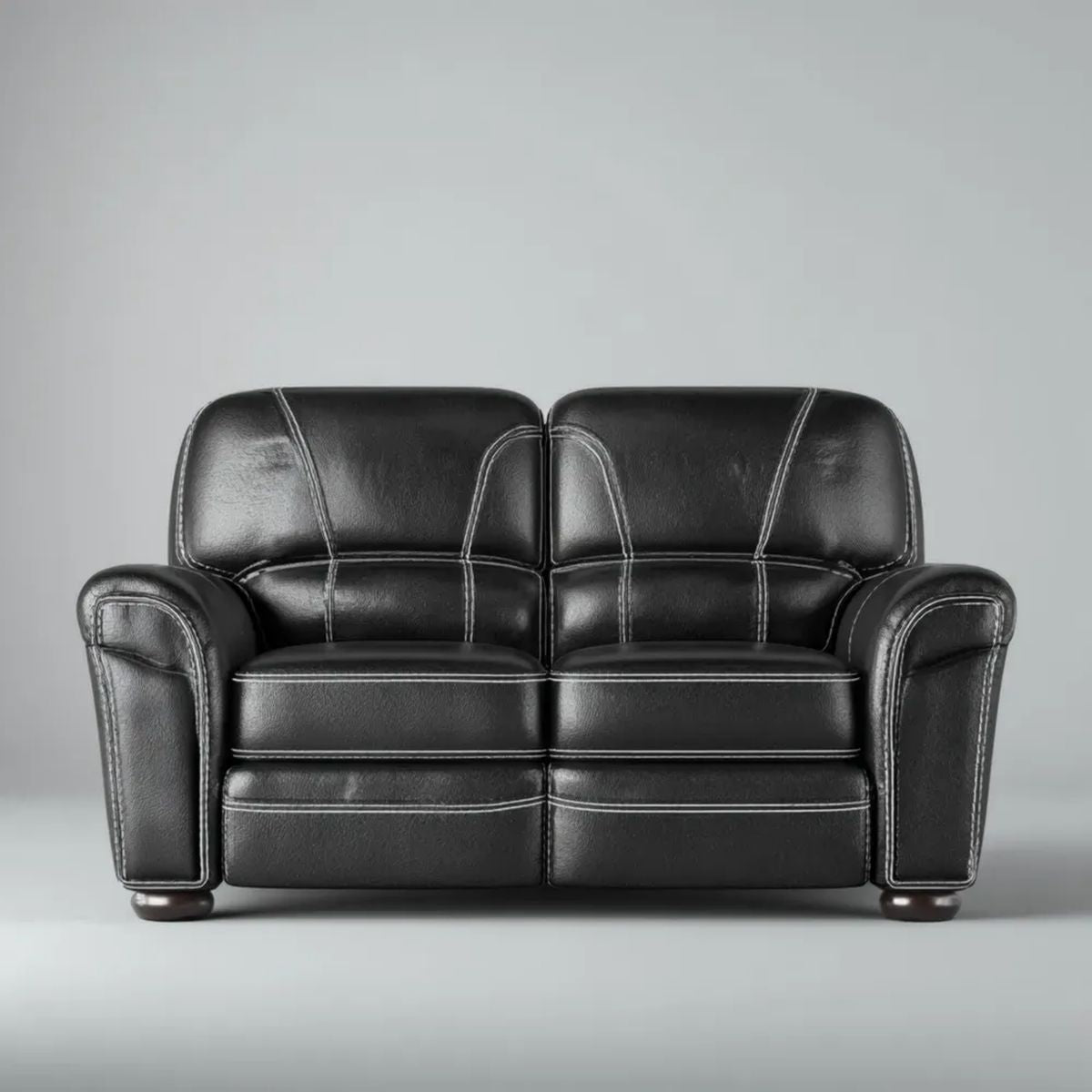 Czarna sofa dwuosobowa z tapicerką z ekoskóry PU, 160 x 90 x 95 cm