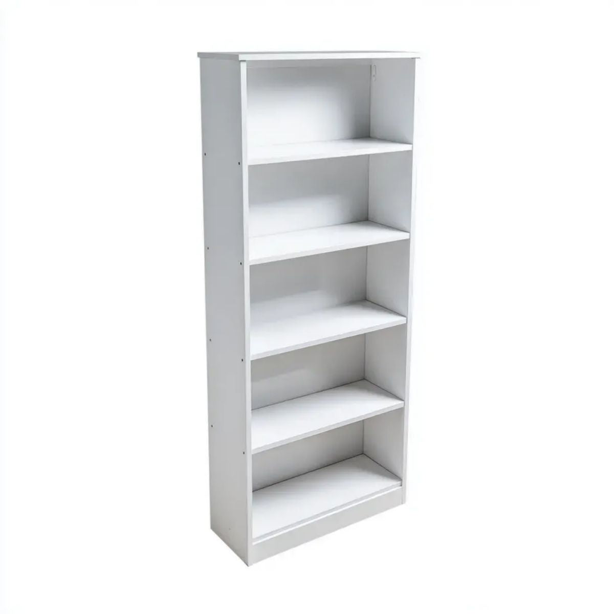 Regał stojący biały z płyty wiórowej laminowanej, 5 otwartych wnęk, 60 x 24 x 180 cm