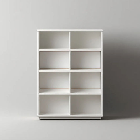 Biały otwarty regał z laminowanej płyty MDF 80 x 30 x 120 cm, 8 wnęk