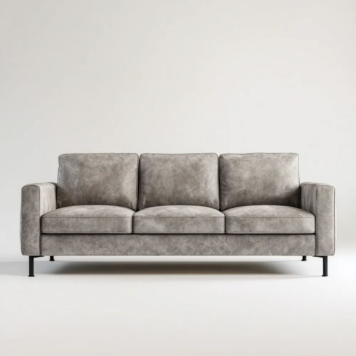 Trzyosobowa sofa szara z mikrofibry 220 x 90 x 85 cm