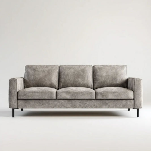 Trzyosobowa sofa szara z mikrofibry 220 x 90 x 85 cm