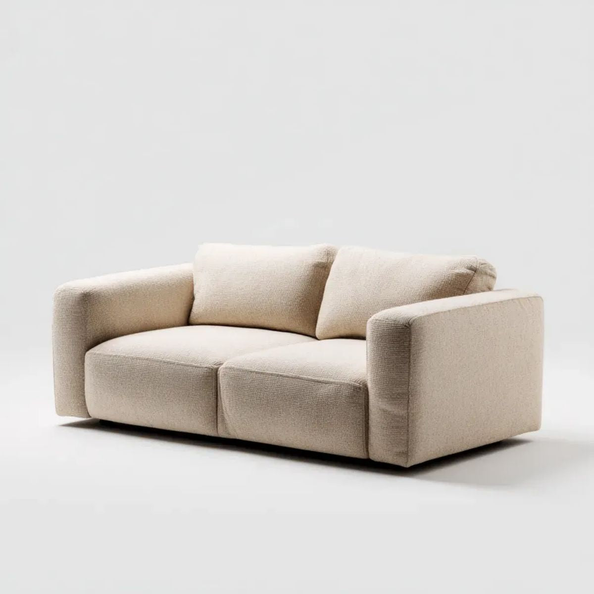 Kremowa sofa dwuosobowa z obiciem poliestrowym 180 × 95 × 78 cm