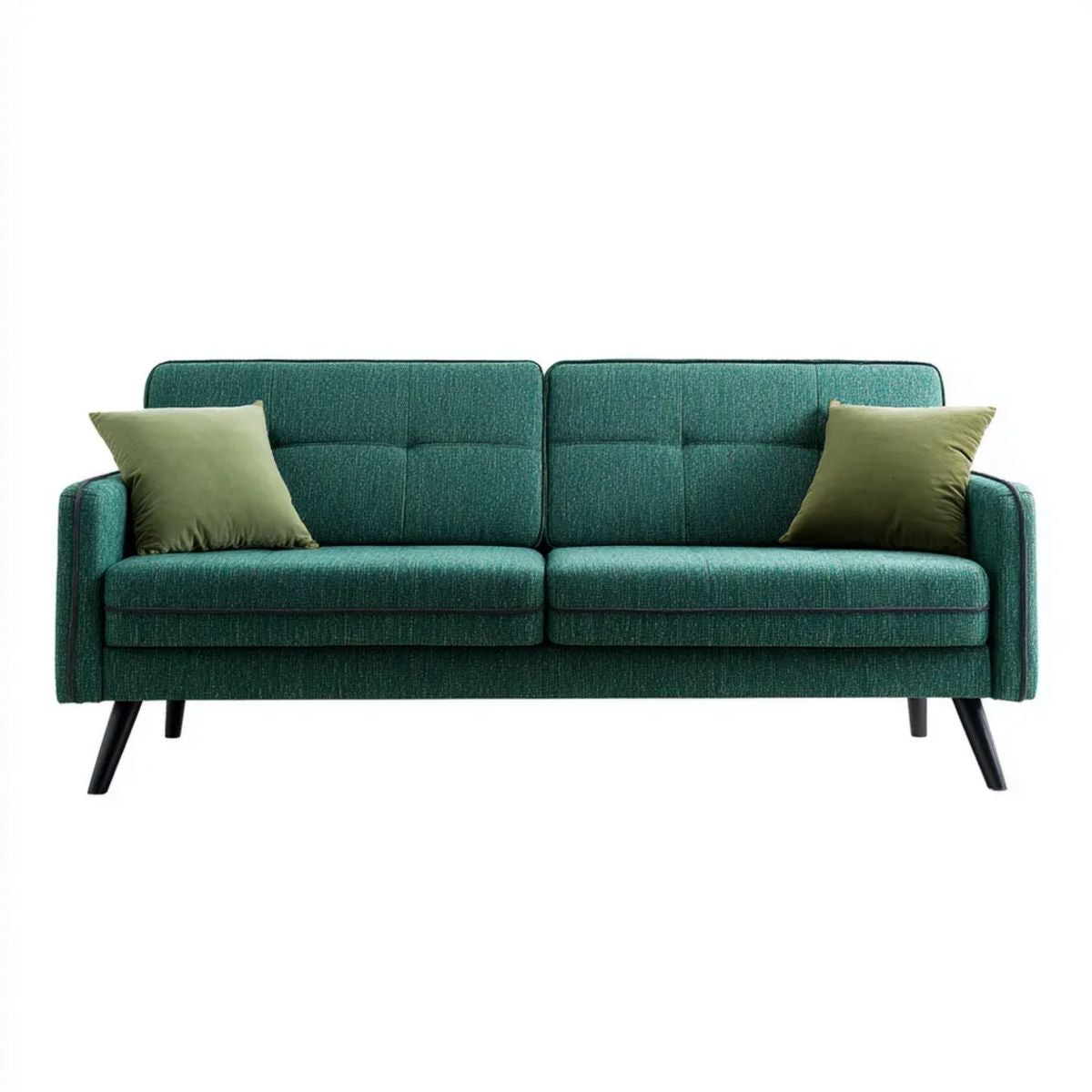 Dwuosobowa sofa z poliestru zielona 160 x 85 x 88 cm