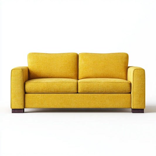 Dwuosobowa sofa z tkaniny musztardowa 180 x 85 x 85 cm